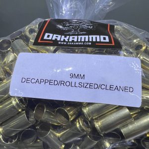 9mm Decapped/Rollsized/Cleaned Reman Brass 500Ct Ready for your favorite sizing die.